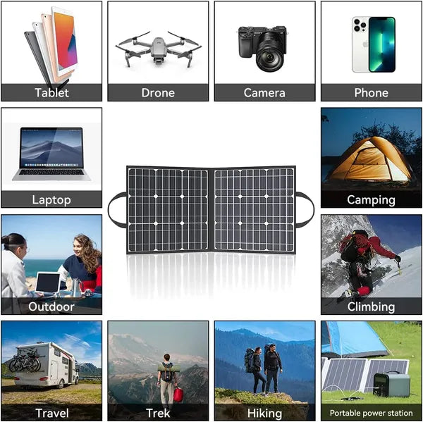 GOFORT 330W Portable Power Station;  299Wh Solar Generator Backup Power Compatible With 100W 18V Portable Solar Panel;  Foldable Solar Charger With USB;  18V DC;  QC 3.0 Output